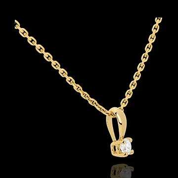 Pendentif diamant belière or jaune 18 carats - 0.16 carat