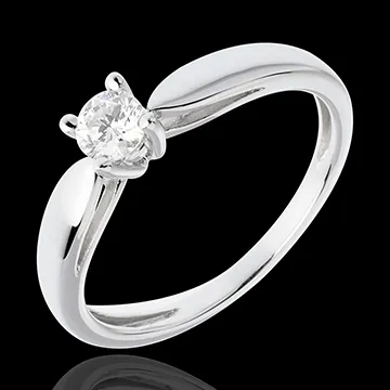 Bague de fiançailles Solitaire or blanc 18 carats Roseau - 0.25 carat