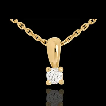 Pendentif diamant belière or jaune 18 carats
