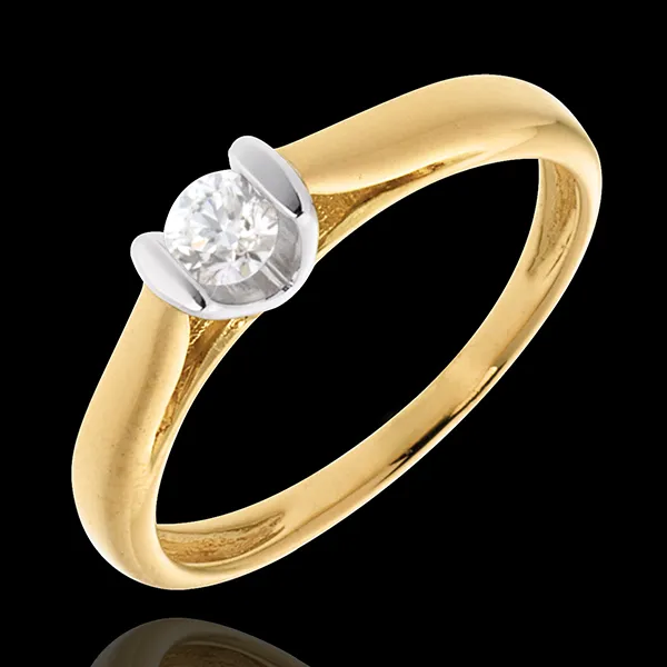 Solitario Caldera - Oro giallo e Oro bianco - 18 carati - Diamante - 1.19 carati