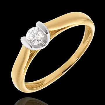 Solitario Caldera - Oro giallo e Oro bianco - 18 carati - Diamante - 1.19 carati