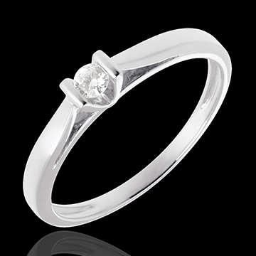 Solitario Caldera - Oro bianco - 18 carati - Diamante 