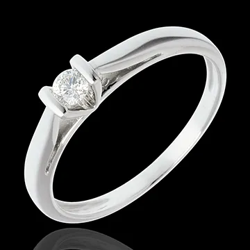 Solitario Caldera - Oro bianco - 18 carati - Diamante - 0.12 carati