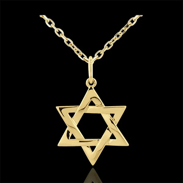 Pendentif Étoile de David - or jaune 9 carats