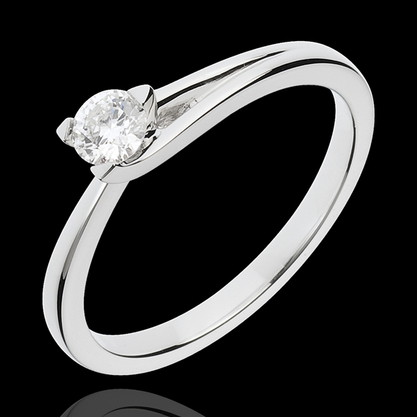 Solitario Spilla - Oro bianco - 18 carati - Diamante -0.23 carati