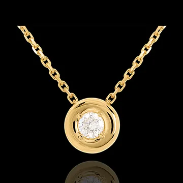 Collana Punto luce - Calice - Oro giallo - 18 carati - Diamante