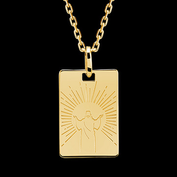 Medaglietta Cristo splendente - oro giallo 9 carati