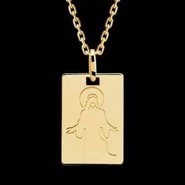 Médaille Christ variation - or jaune 9 carats