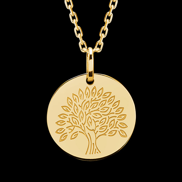 Medaglietta Albero della vita - oro giallo 9 carati