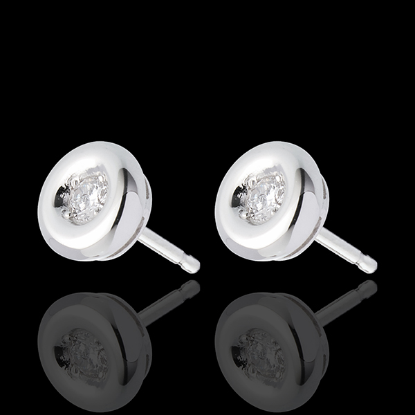 Boucles d'oreilles Calice diamants - puce or blanc 18 carats