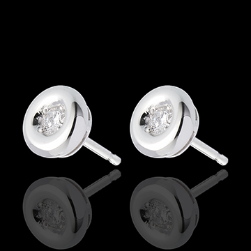 Boucles d'oreilles Calice diamants - puce or blanc 18 carats