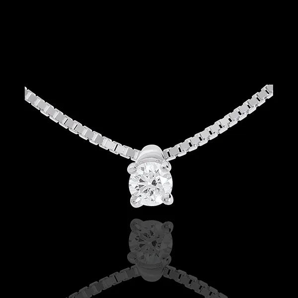 Collana Punto luce - Oro bianco - 18 carati - Diamante - 0.11 carati