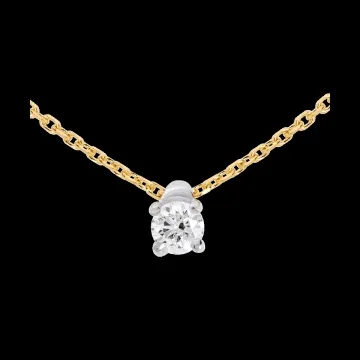 Collier solitaire or jaune 18 carats - 0.11 carat