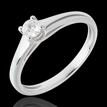 Solitario l'Essenziale - Oro bianco - 18 carati - Diamante - 0.19 carati