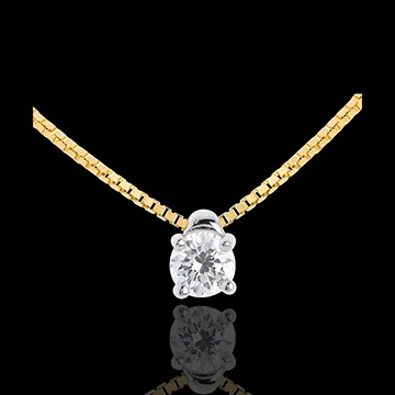 Collana Punto luce Oro giallo - Diamante 0.21 carati - 45 cm.
