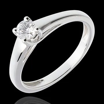 Solitario l'Essenziale - Oro bianco - 18 carati - Diamante - 0.25 carati