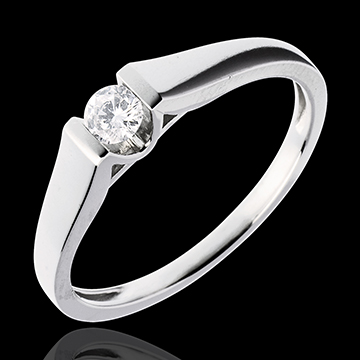Solitario Arco - Oro bianco - 18 carati - Diamante - 0.14 carati