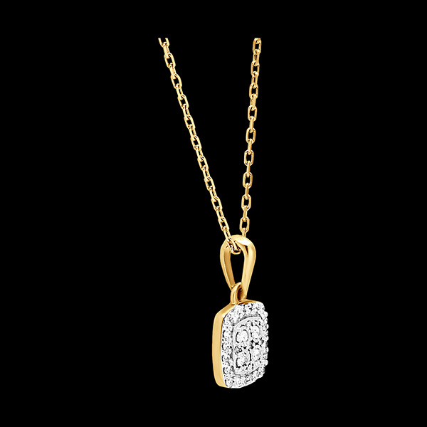 Ciondolo Origine - Bagliore Carré - oro bianco e giallo 18 carati e diamanti