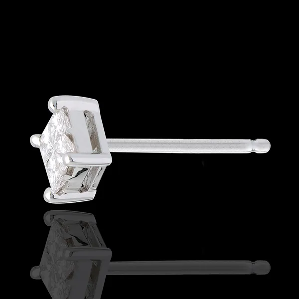 Checker-board Stud Earrings white gold paved - 0.34 carat