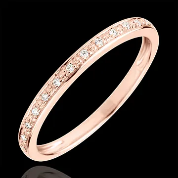 Alliance Eclats de diamant - or rose 18 carats et diamant - demi-tour