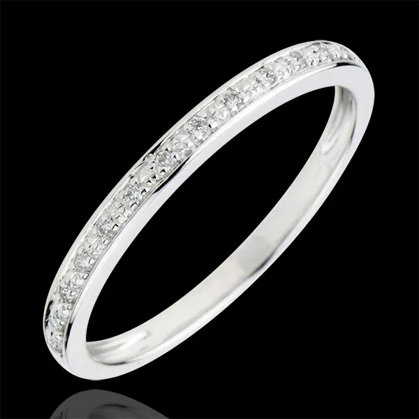 Trouwring Helder - 9 karaat witgoud met Diamant