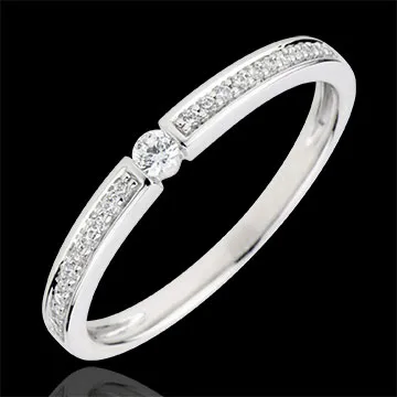 Anello Solitario Ultima - Oro bianco - 18 carati - 23 Diamanti - 0.14 carati