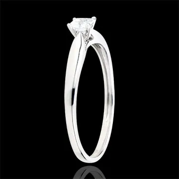 Ring Revelation - Prinses Diamant 4 pootjes - 9 karaat witgoud