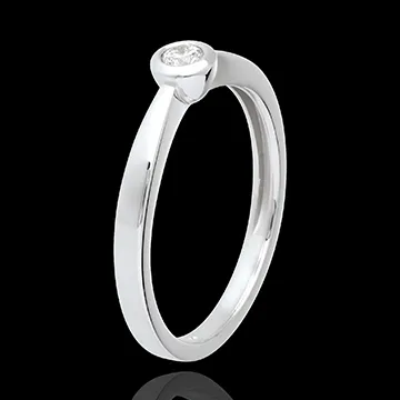 Solitario Oro bianco - 18 carati - Diamante - 0.11 carati