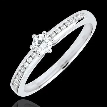 Divine Solitaire Ring - 6 prongs - central diamond: 0.165 carat