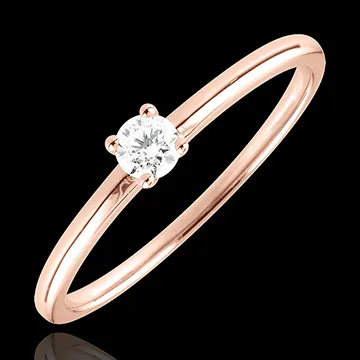 Solitaire Ring Ja - 0.1 karaat - 18 karaat roségoud 