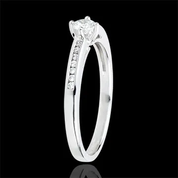 Ring Solitaire Godin - 9 karaat witgoud