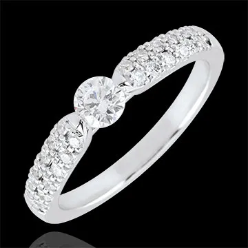 Anello solitario Trionfale - Oro bianco- 18 carati - Diamanti - 0.45 carati - Diamante centrale - 0.25 carati