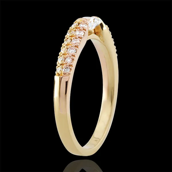 Bague solitaire diamant Triomphale - or jaune et or rose 9 carats - 0.25 carat