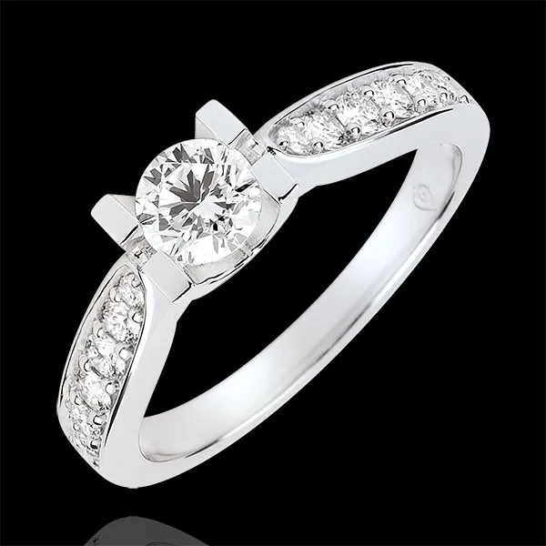 Verlovingsring Solitaire Comtesse - Diamant 0.4 karaat - 18 karaat witgoud