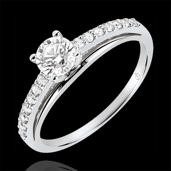 Engagment Ring - Avalon - 0.4 carat diamond - white gold 18 carats