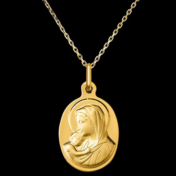 Ovale Medaille van de Maagd en Kind – 18 Karaat Geelgoud