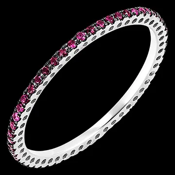 Sparkle wedding ring - 18-carat white gold and ruby