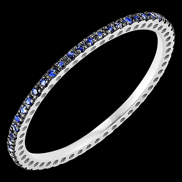 Alliance Etincelle - or blanc 18 carats et saphirs