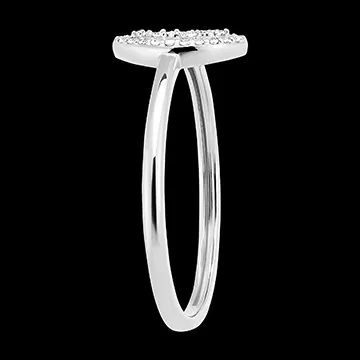 Bague Origine - Eclat Ovale - or blanc 18 carats et diamants