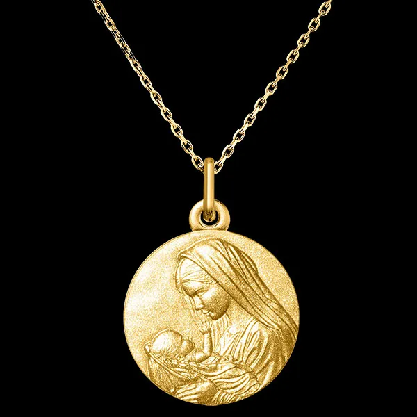 Médaille Marie et Jésus – Or Jaune 18 carats