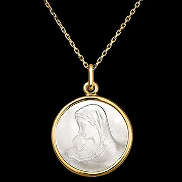 Medaglia Amore Materno – Oro Giallo 18 carati e Madreperla