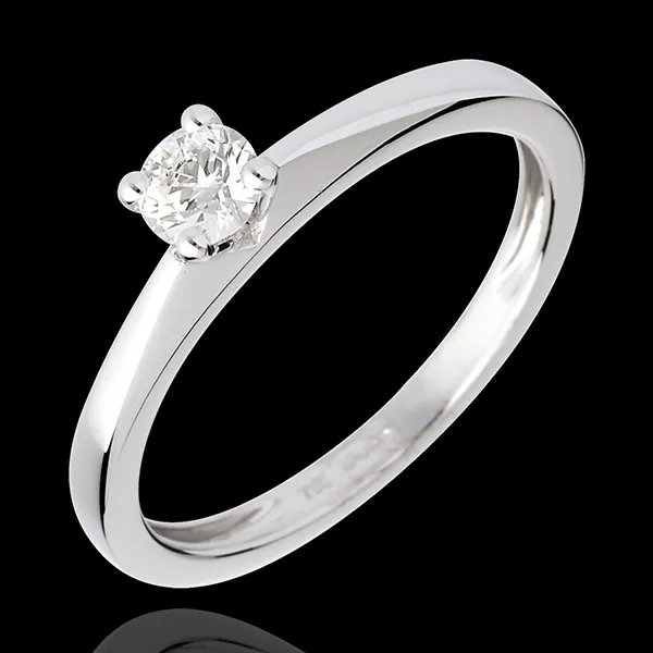 Poesia Solitaire Ring - White gold - 0.26 carat