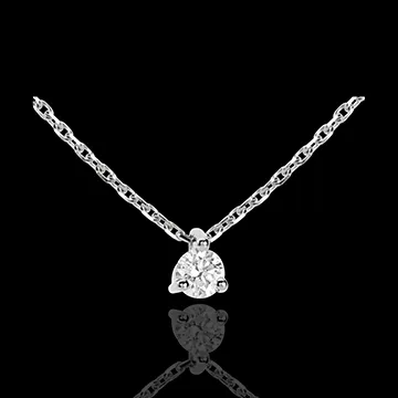 Solitaire Halsketting 18 karaat witgoud - 0.16 karaat