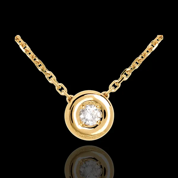 Collana Punto luce - Calice - Oro giallo - 18 carati - Diamante