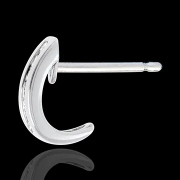 Orecchini Mezza Luna pavé - Oro bianco - 18 carati - 12 Diamanti 