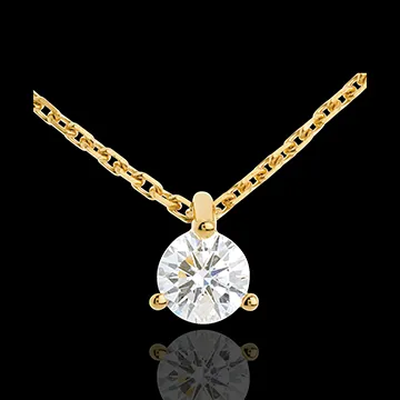 Collier solitaire or jaune 18 carats - 0.26 carat