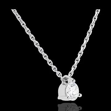 Lab-grown diamond solitaire necklace white gold - 0.26 carat