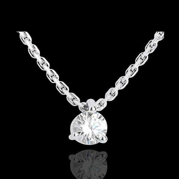 Solitaire Halsketting 18 karaat witgoud - 0.31 karaat