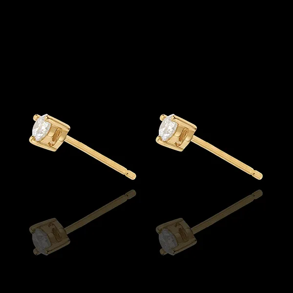 Yellow Gold Diamond Chip Joya Stud Earrings