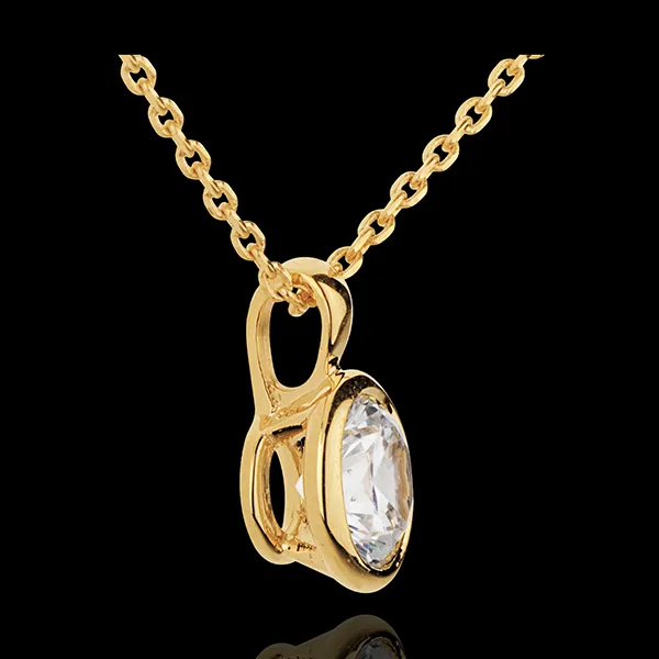 Collier Poupée Solitaire or jaune 18 carats